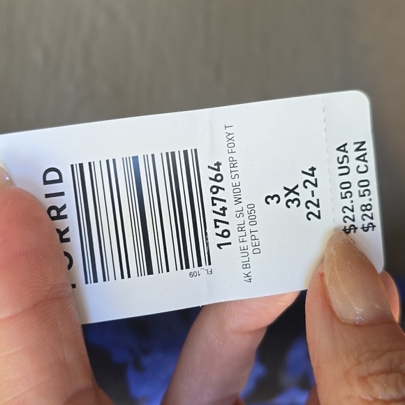 Torrid foxy blue floral wide strap tank 3x new - Picture 3 of 6